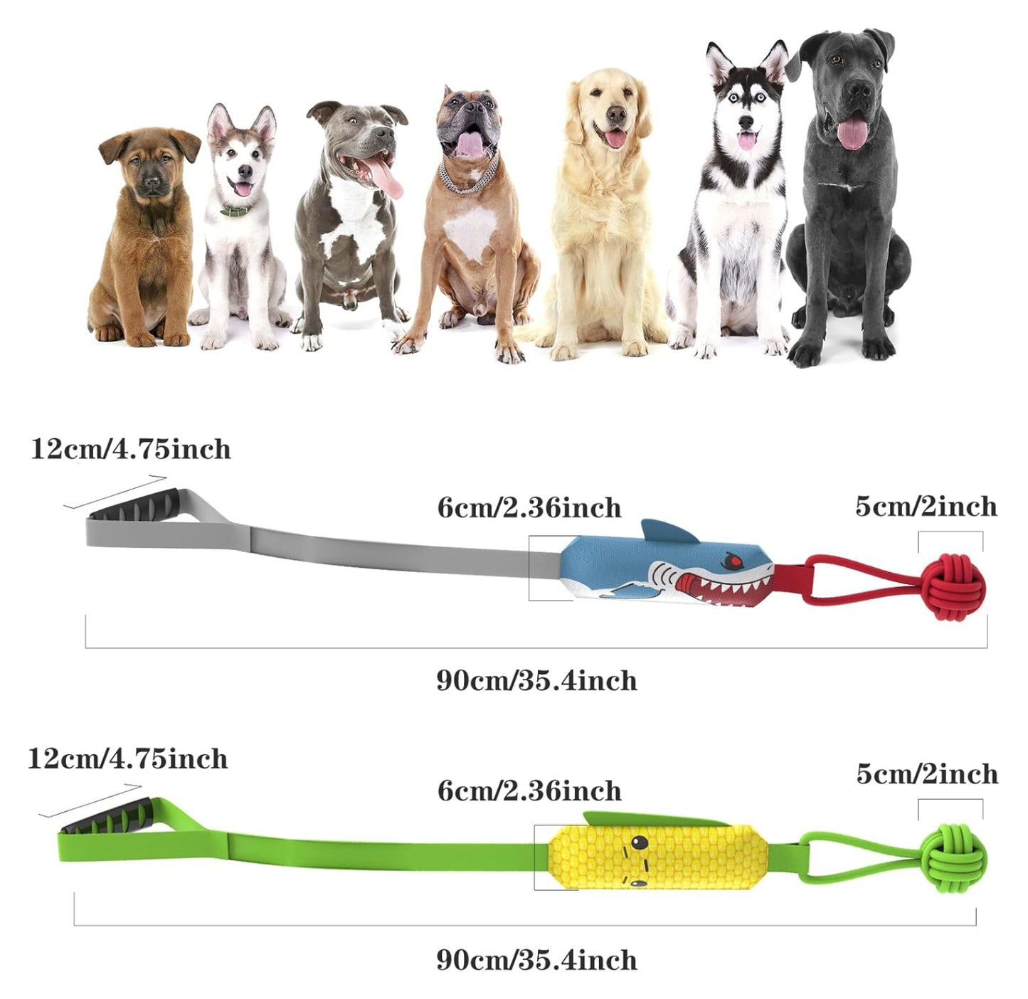 🦈 Paticomfort Sesli Köpek Balığı Halat Oyuncağı | 3'ü 1 Arada: Kemirme + Çekiştirme + Diş Kaşıma